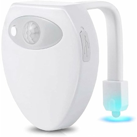 Genopladelig LED-natlampe til toilet med 8 farver til WC-badeværelse/Casle-spand/toilet/skab/vask/hoteller, cafeer