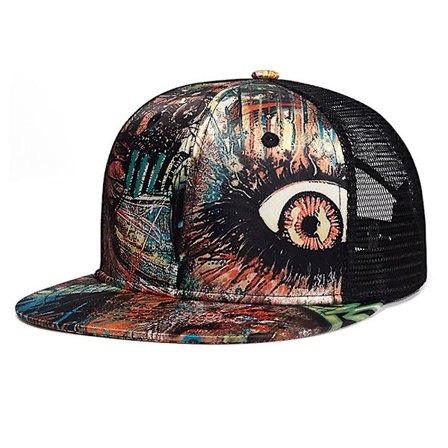 Sommerskyggehatt Grafisk Trykk Hip Hop Hatt Mesh Hatt Pustende Mesh Hatt