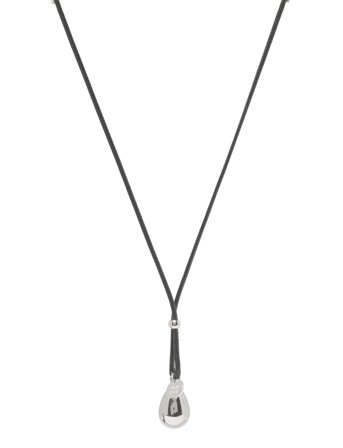 Bud to rose | Drop Cord Long Necklace Silver | ONE SIZE