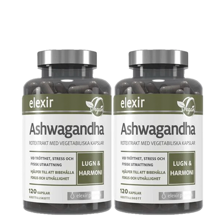 Elexir Pharma 2 x Ashwagandha 120 kapslar