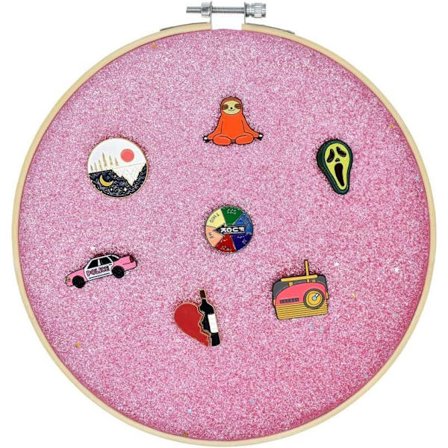 (Rosa) Brosje Hængende Væg Display Opbevaring Smykkeholder Emallje