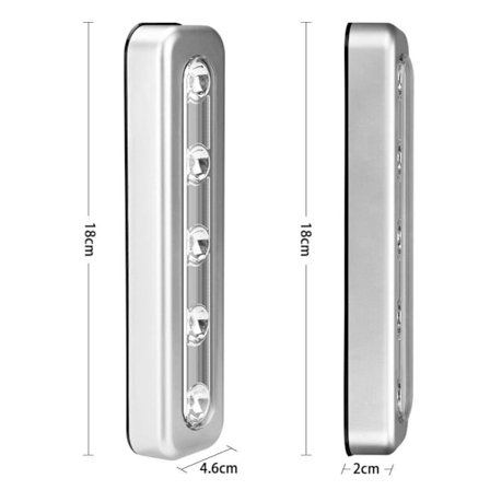 Touch Skabslys, Led Batteridrevet Lys 2 Pak Led Skabslys Tryklys Led Natlys Trappe Lys Hvid Batteridrevet (ba