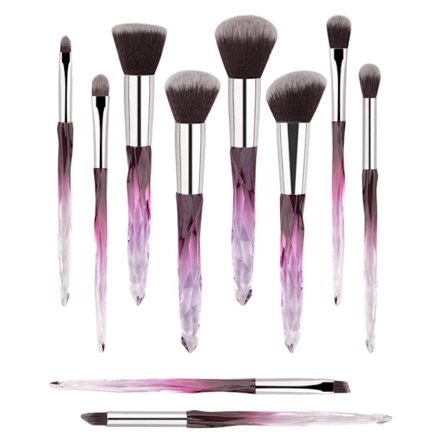 Professionel Makeupbørste 10 stk Bløde Hår Makeupbørster Eyeliner Øjenbryn Lip Contour Blending Brush Set
