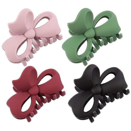 4-pak Store Hårklemmer - Udhulet Sommerfugl Hårklemme - Skridsikker Stor Hårklemme til Kvinder og Piger Tyndt Hår, Stærkt Greb til Tykt Hår