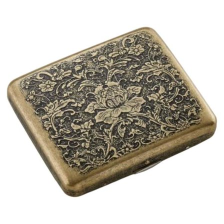 Klassisk cigaretetui til 20 cigaretter, metal, bærbar retro cigaretetuiZ, cigaretæske, dame- og herreetui, kan rumme 20 cigaretter, 9,6 x 8,3