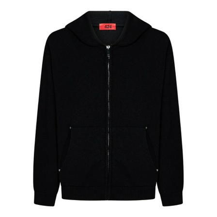 424 Men`s Clothing Sweatshirts Black Aw22 Sort, Herre Trøjer