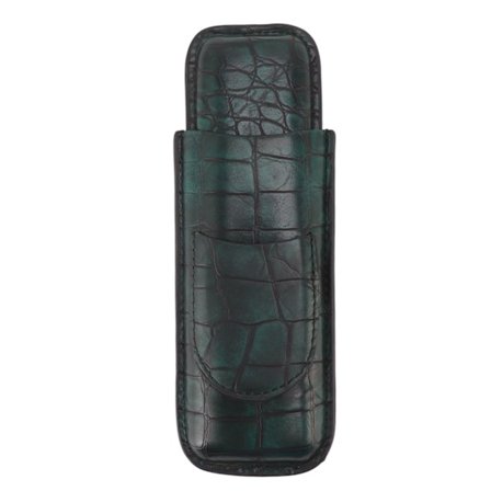 Vanntett Bærbar 2-Finger Sigaretui Kunstig Lær for Menn Kontor Business