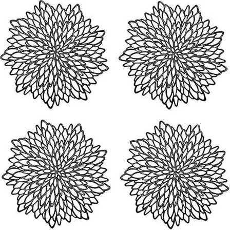 Dww-4-delt sort dækkeserviet, hul rund dækkeserviet, rund DXGHC