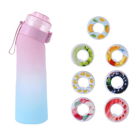 En vannflaske med smaksatte kapsler, en fruktduftende vannkopp som inneholder 7 kapsler, med en kapasitet på 650 ml, egnet for utendørs sport.