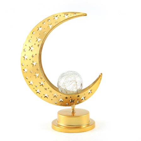 Skrivebordsdekorativt lys LED skrivebordsnattlampe Ferieinnredning Jernkunst Uthulet Rekvisita Måne