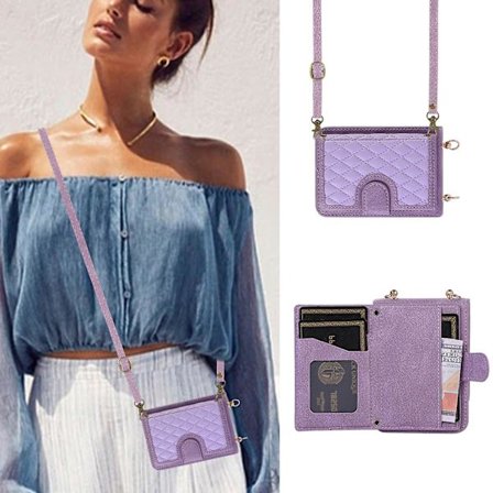 Plånboksfodral med axelrem för Samsung Galaxy Z Flip 5 med korthållare och snodd