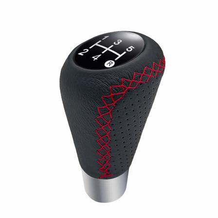 Universal læder 5-trins gearskifteknap, velegnet til de fleste manuelle biler