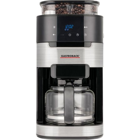Gastroback Grind & Brew Pro kaffetrakter med innebygd kvern - Kjøp kaffemaskin hos Bakeren og Kokken' - 'Sølv