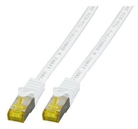 EFB ELEKTRONIK Patchkabel RJ45, CAT6A 500Mhz, 0,5m, weiss, S-STP(S/FTP), LSZH, mit Cat.7 Rohkabel,