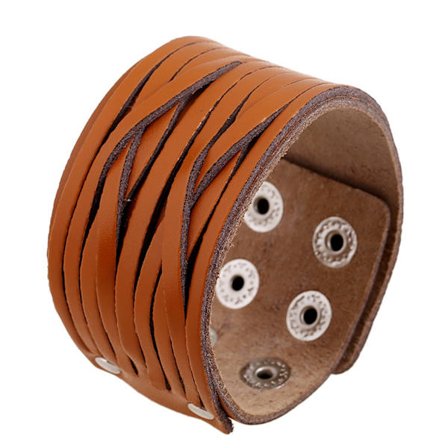 Unisex multi lager kohud armband Punk stil handgjorda armband smycken gåva