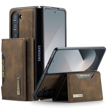 Samsung Z Fold 6 Wallet Telefon Cover, Beskyttende Cover, Kaffebrun