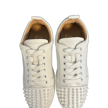 Christian Louboutin vita sneakers med nitar