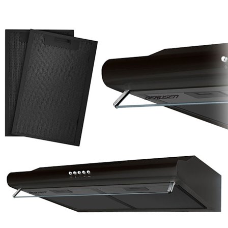 Köksfläkt för underskåp 60 cm svartDenna köksfläkt för inbyggnad är en kombination av hög kvalitet och elegans till ett mycket attraktivt pris. Ti