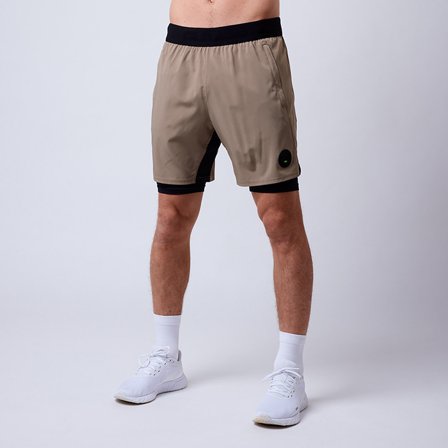CLN ATHLETICS Rep 2 in 1 Shorts Khaki