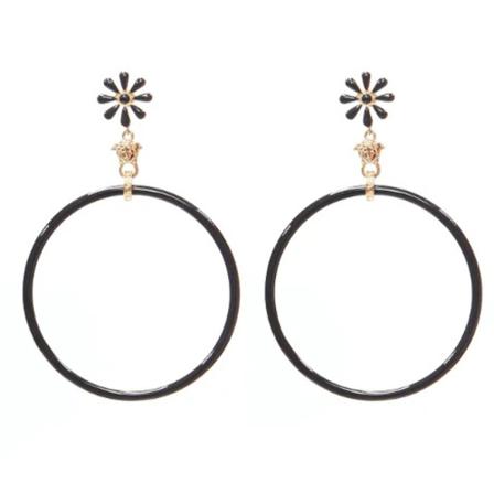 Versace Pre-owned Pre-owned Metal earrings , Zwart , Dames , Maat: ONE Size