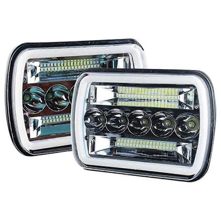 240W 5X7 tommer 7X6 tommer LED-frontlykter fjernlys og nærlys halo DRL for Wrangler XJ YJ-Xin[JUN]