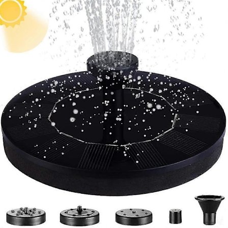 Solcellsdriven fontän, trädgårdsfontän dammpump flytande fontän solcellspump