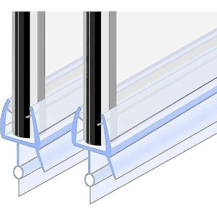 Aleko Dusjdør Tetning 100cm 2stk For 4-6mm Glass, Folding Barrier Dusjvegg Tetning, Erstatning Tetning, Rett/Buet Glass Dusjdør Tetning