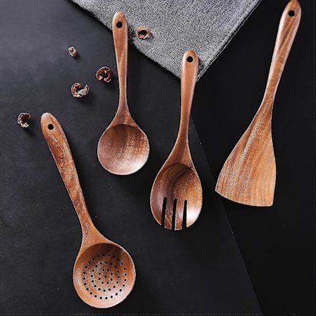 Køkkenredskabssæt, Non-stick køkkenredskaber Træ Køkkenskeer