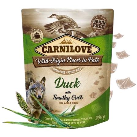 Carnilove - Hundepung Paté Duck med timoteigress 300 g x 12 stk. - Hund - Hundefôr & hundemat - Våtfôr & våtmat - ZOO.no
