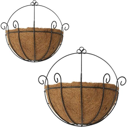 2-pack hängande smidesjärnsblomkorgar