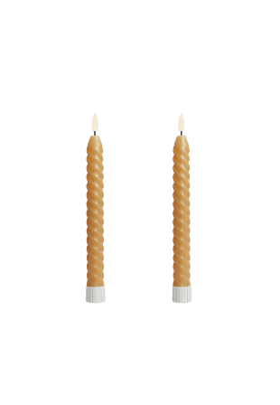 Led Nordic Vega Led-vridet Koniskt Ljus 22 Cm 2 St & ljusstakar Beige