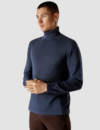 Shaping New Tomorrow - Fine Knit Turtleneck - Navy - Male - Size XXXL