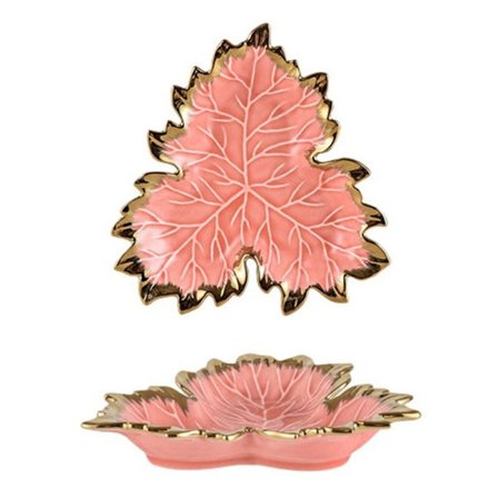 Phnom Penh Lønneblad Keramisk Oppbevaringsfat Serveringsbrett Kake Dessertfat Organizer Stue Bordservice A