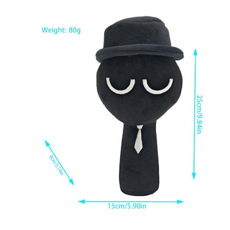 Sprunki plyslegetøj, Sprunki spil legetøj i plys, til voksne, børn, dukker, bedste gaver Black hat-tfrf Black hat
