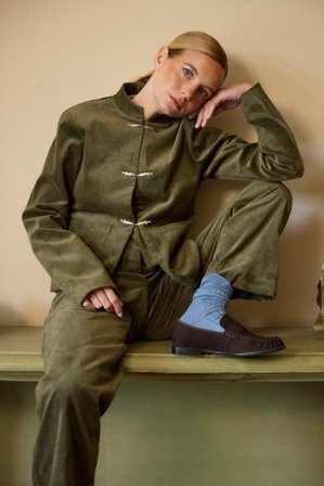 Mafalda Patrício x NA-KD Corduroy Blazer - Blazere - Grøn - EU 38