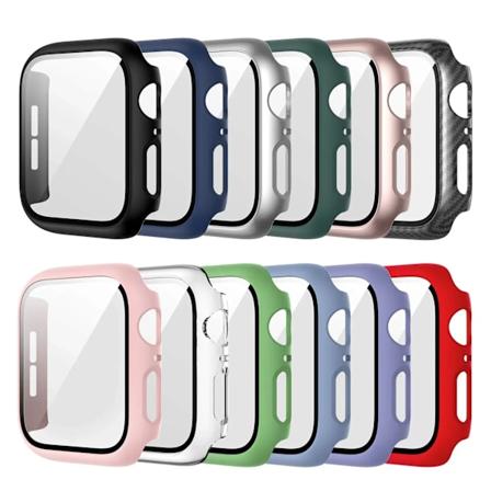 Karkaistu lasi Apple Watchille 9 8 41mm 45mm 42mm 38mm PC-puskuri Näytönsuoja Kotelo iWatch Sarja 7 6 5 4 SE 44mm 40mm Green Series 9-7-8 41mm