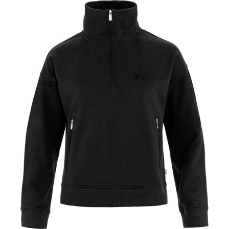 Fjällräven Women's Vardag Half Zip Sweater in Black | Size: Medium, Cotton