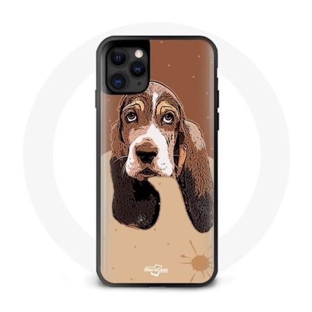 Coque Iphone 12 pro Basset Hound Ansikte