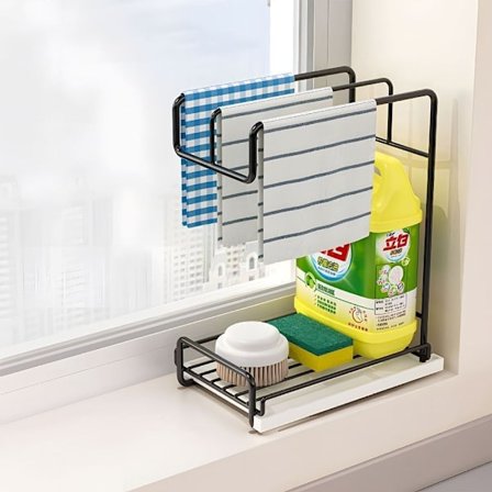 Karkludholder til skrivebord Vægmonteret opbevaringsstativ SORT