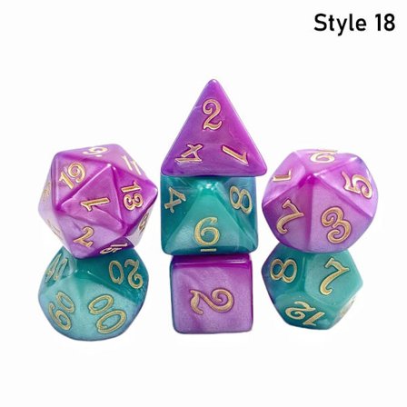 7 stk/sett DND terning polyedrisk terning STIL 18 STIL 18
