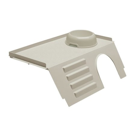 Lille dyrehus lavet af plast med stige og skål PUB 3243