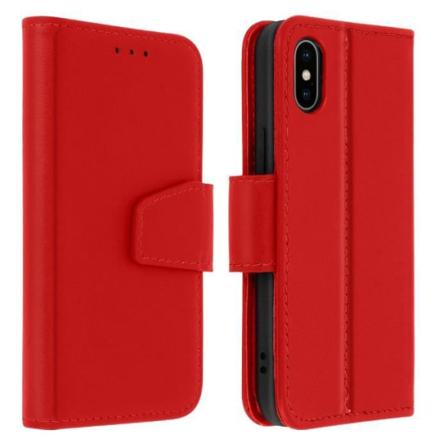 Apple iPhone X / XS læderetui Kortholder Stand Funktion Premium Rød Rød