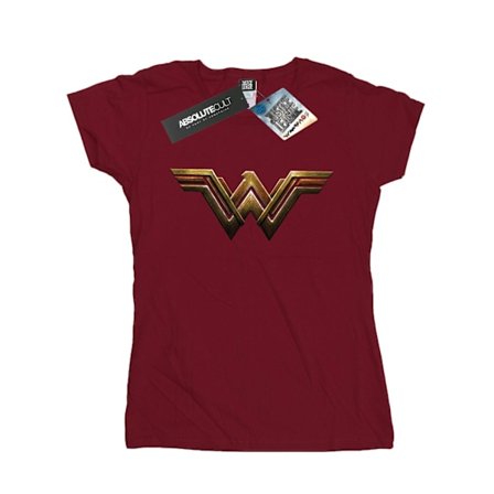 Wonder Woman Dam/Kvinnor Logotyp Bomull T-shirt M Bourgogne
