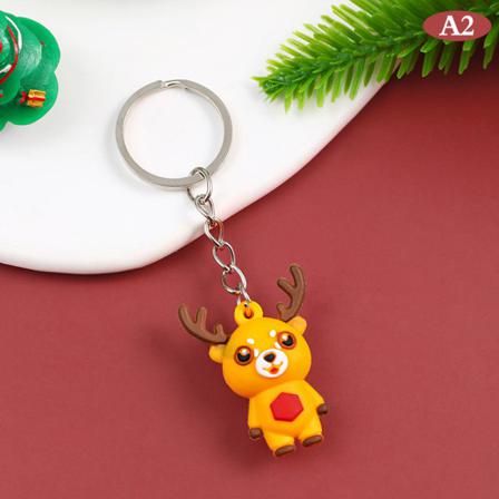 Ny Nyckelring Creative Pendant Tecknad Santa Claus Elk Snowman 3