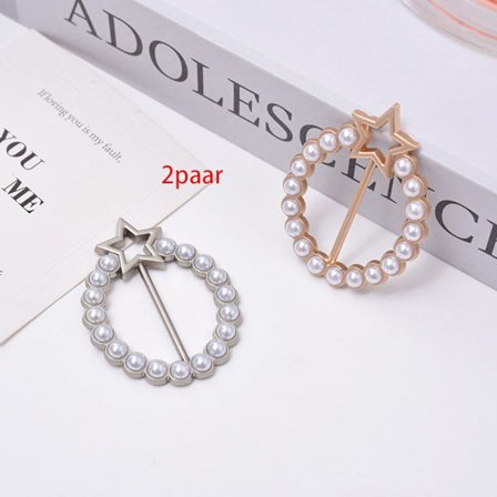 #4 stk runde silkeskjerfspenner med femspissstjerne#