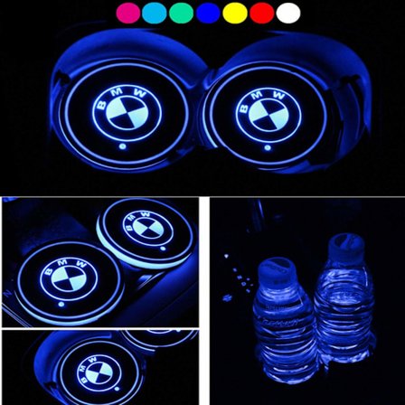 2X BMW logo Led bottenplatta till mugghållare