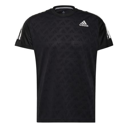 Adidas Men's Own The Run Tee 3-Stripes Running Tee Men Short sleeved fitness sweater Black XL