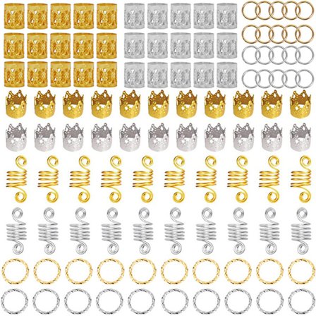 110 Stk/Sæt Hårfletning Dreadlock Perler Flette hårforlængelse
