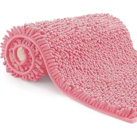 Mikrofiber Badrumsmatta, Badrumsmatta Längd 40 X 60 Cm, Toalettmatta, Mjuk, Halkfri, Rosa db