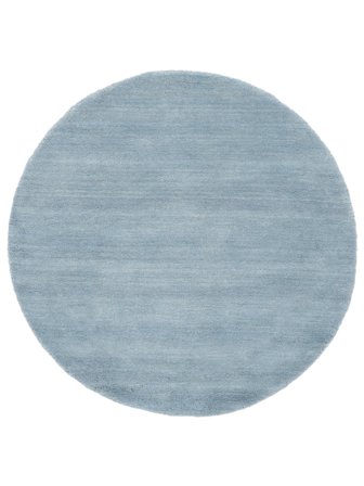 Plain (Single Colored) Small Handloom Rug - Light Blue Ø 100 Wool